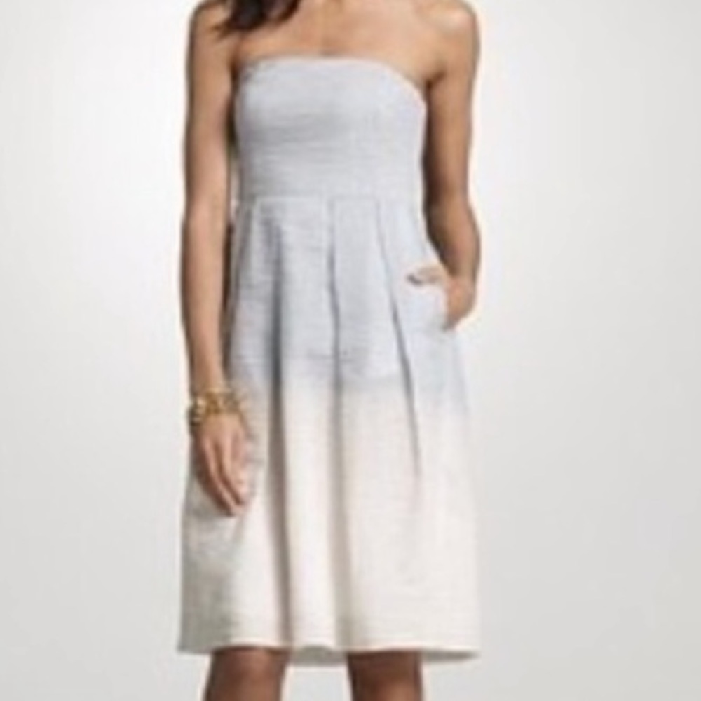 J Crew Strapless Ombré with Pockets Dress Size 2
